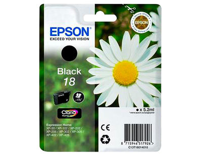 Ink-jet epson t18 negro expression home xp-102 xp-205 xp-305 xp-405 capaciidad - Foto 2