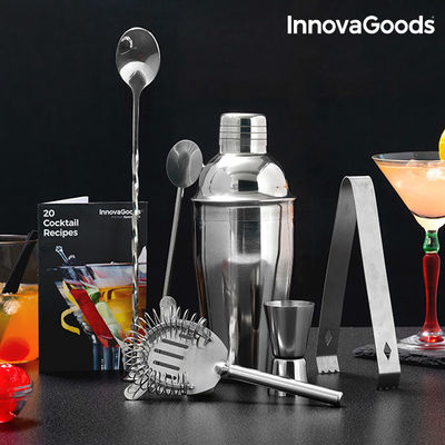 InnovaGoods Cocktail Set mit Rezeptbuch (6-teilig)