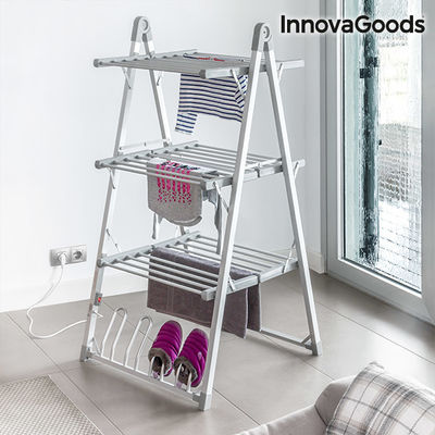 InnovaGoods Compak Zusammenklappbarer Elektrischer Wäscheständer 300W Grau (30 S