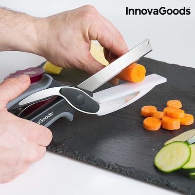 InnovaGoods Scherenmesser mit integriertem Mini-Schneidebrett