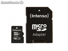 Intenso MicroSD 16GB + Adapter CL10, U1 (Blister)