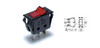 Interruptor con pulsador iluminado (rojo) on/off. SPST. 6 A.3 contactos faston
