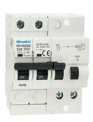Interruptores automáticos con diferencial incorporado 10KA-2P-16A-30mA.