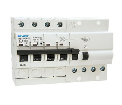 Interruptores automáticos con diferencial incorporado 10KA-4P-40A-30mA.