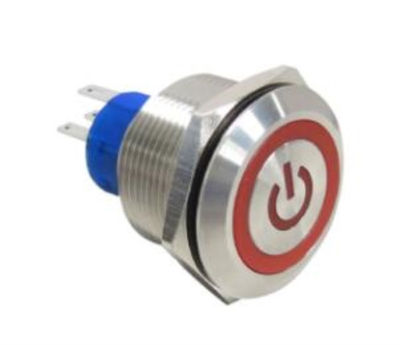 Interruptores de botón de metal de 25 mm con luz LED