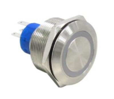 Interruptores de botón de metal de 25 mm con luz LED - Foto 2