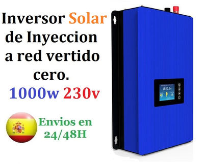 Inversor Solar de Inyección a red de vertido cero, 1000w 230v onda pura.