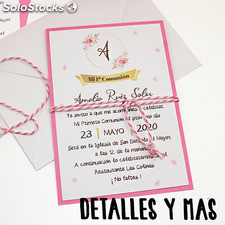 Invitación de comunión niña Daisy. Invitación para comunión.