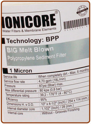 Ionicore Big Melt blown polypropylene cartridges 10&amp;quot; - from 1 to 100 micron - Foto 4
