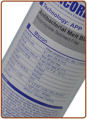 Ionicore Blue antibacterial Melt blown polypropylene cartridges 10&amp;#39;&amp;#39; - Foto 4
