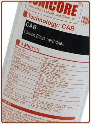 Ionicore Carbon Block cartridge 2,5&amp;quot;x10&amp;quot; - 5 micron - Foto 3