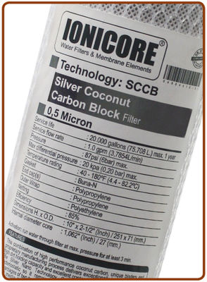 Ionicore Cartuccia Battereostatica Carbon Block al cocco 2,5&amp;quot;x10&amp;quot; - Foto 3