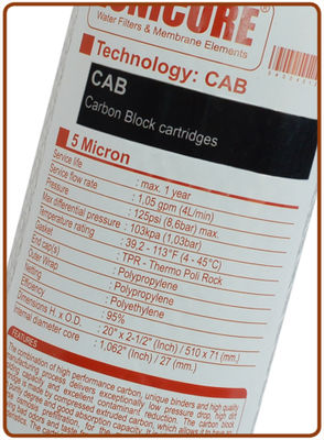 Ionicore Cartuccia Carbon Block 2,5&amp;quot;x20&amp;quot; - 5 micron - Foto 2