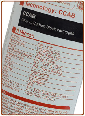 Ionicore Cartuccia Carbon Block al cocco 2,5&amp;quot;x20&amp;quot; - 5 micron - Foto 2