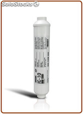 Ionicore Far-infrared mineral ball post osmosis in line filter 1/4&quot; FPT 2&quot;x10&quot; (