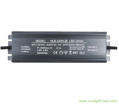 IP67 LED Driver 240W No flicker AC100-277V with 5 years warranty