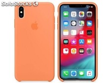 Iphone xs max capa de silicone cor de papaia
