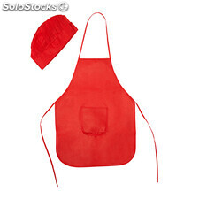 Jamie apron/hat set kid one size red RODE9133S260