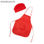 Jamie apron/hat set kid one size red RODE9133S260 - Photo 5