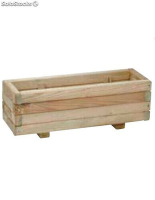 Jardinera de madera rectangular pequeña con patas para jardín 60x20x20cm