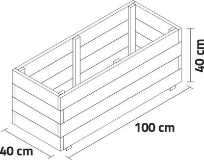 Jardinera rectangular ghio 100 x 40 x 40 cm 120 Litros hortalia - Foto 3