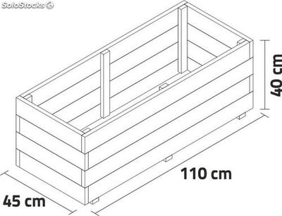 Jardinera rectangular ghio 110 x 45 x 40 cm 155 Litros hortalia - Foto 3