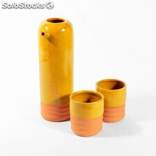 Jarra + vasos amarillo 4 vasos