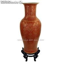 Jarrón 112cm + Peana alta - Palmira | porcelana decorada en porcelana