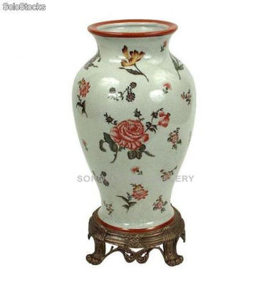 Jarrón 42cm - Rosa | porcelana decorada en porcelana