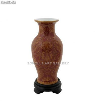 Jarrón clásico 25cm + peana - Palmira | porcelana decorada en porcelana
