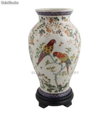 Jarrón con peana 36cm - Dosloros | porcelana decorada en porcelana