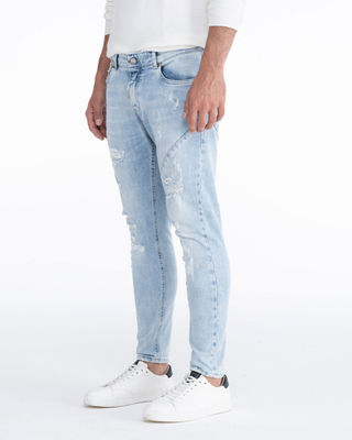Jeans Uomo Trendy, Tessuto Denim Elasticizzato 3 Lavaggi - Made in Italy