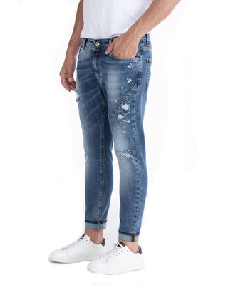 Jeans Uomo Trendy, Tessuto Denim Elasticizzato 3 Lavaggi - Made in Italy - Foto 2