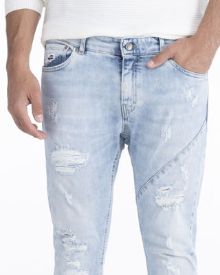 Jeans Uomo Trendy, Tessuto Denim Elasticizzato 3 Lavaggi - Made in Italy - Foto 4