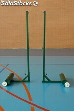 Jeu de poteaux de badminton en métal - Portable avec roues