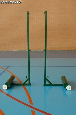 Jeu de poteaux de badminton en métal - Portable avec roues