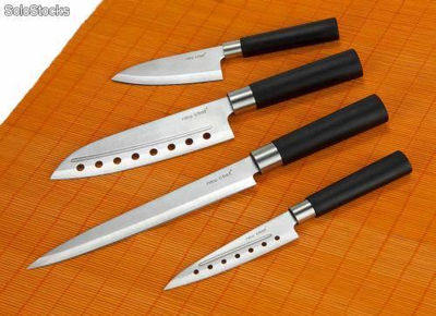 Jogo de 4 facas profissionais Santoku newchef