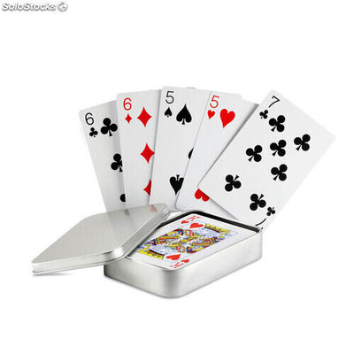 Jogo de cartas caixa metal prata mate MIMO7529-16