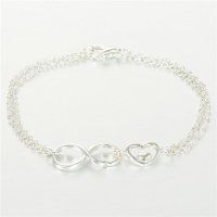 joyería plata,pulsera /brazalete plata, diseño de cadena con corazónes - Foto 2