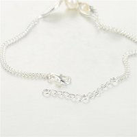 joyería plata,pulsera /brazalete plata, diseño de cadena con perla y plumas - Foto 2