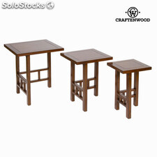 Juego de 3 mesas - Colección Serious Line madera de mindi Marrón