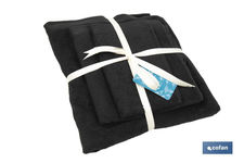 Juego de 3 toallas en color negro con 580 gr/m2 | Gama Brillante | Set de