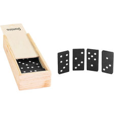 Juego de dominó en caja de madera