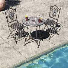 Juego de mesa y 2 sillas de jardín, modelo Mediterráneo 1 - Sistemas David