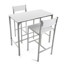 Juego de mesa y 2 sillas, modelo London - Blanca - Sistemas David