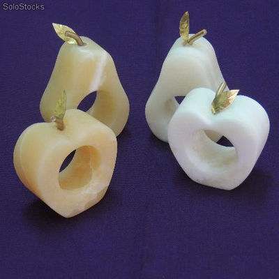 Juego de pera y manzana de onix perforadas - Foto 2