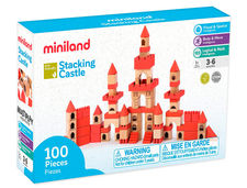 Juego miniland de construcccion 100 piezas material madera ecologica