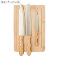 Juego tabla y cuchillos madera MIMO6298-40