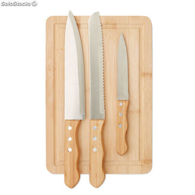 Juego tabla y cuchillos madera MIMO6298-40