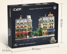Juguete de construcción compatible con LEGO, modelo de restaurante de París